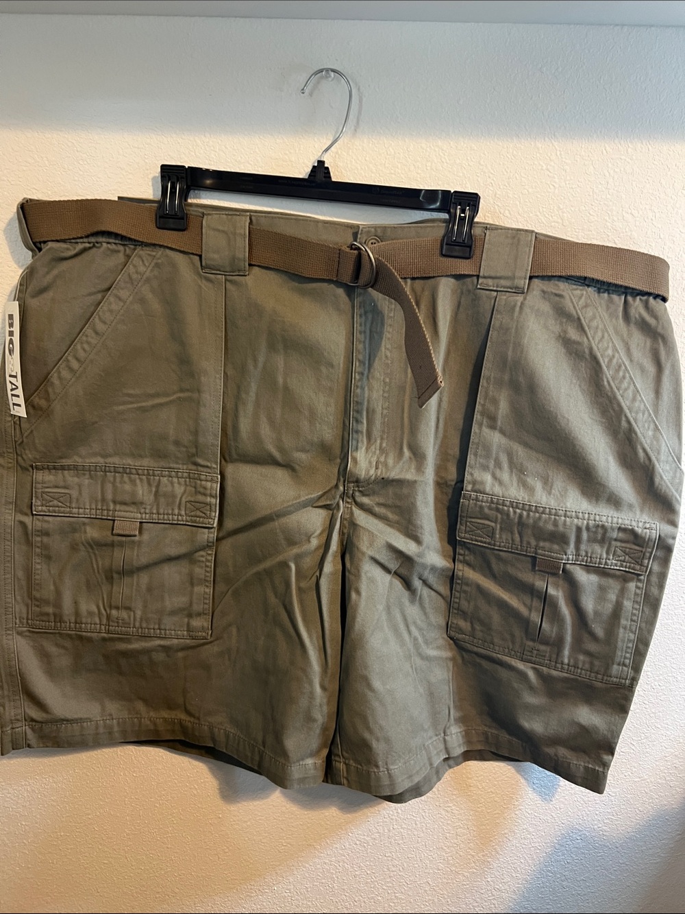 St. John's Bay Olive Cargo Shorts with Web Belt